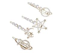 Healvian 4pcs Girls Hairpins Moon Hair Clips for Parties Birthdays Weddings Unique Star and Moon Design Hair Accessories for Stylish Outfits