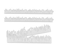 Healvian 4pcs Grass Edge Metal Cutting Dies for Scrapbooking and Card Making, Carbon Steel Embossing Stencils with Small Grass Border Design for DIY Photo Album and Paper Craft