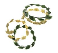 Healvian 4pcs Greek Mythology Leaf Headband Roman Style Goddess Crown Tiara with Gold and Green Leaves Boho Cosplay Hairpiece for Weddings Theater and Special Events