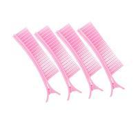 Healvian 4pcs Hair Section Clips for Styling and Braiding, Pink Salon Hair Partitioning Tools for Hairdressing and Barber Use