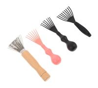 Healvian 4pcs Hairbrush Cleaner Tool Rake Claw for Removing Hair from Cushion Brushes Home and Travel Use Multi Styles Cleaning Brush