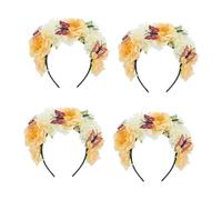 Healvian 4pcs Halloween Flower Headband for Women Whimsical Butterfly Floral Design for Day Dead Party Tea Party Occasion