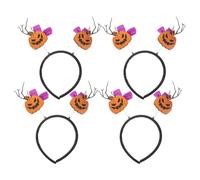 Healvian 4pcs Halloween Pumpkin Headband Set and Men, Comfortable Plastic Hair Accessory with Brightly Scary Pumpkin Design, for Cosplay and Trick or Treat Walks