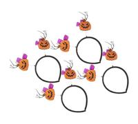 Healvian 4pcs Halloween Pumpkin Headband Set for Adults, Brightly Plastic Hair Hoop with Scary and Cute Pumpkin Shapes, Comfortable Wear for School Events and Cosplay
