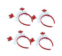 Healvian 4pcs Iridescent Fall Hair Accessories Thanksgiving Maple Leaf Tiara Headbands for Holiday Parties Comfortable Fit Eye Catching Design for Autumn Celebrations