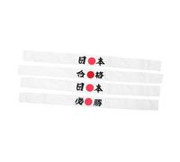 Healvian 4pcs Japanese Samurai Headband Lightweight Karate Head Wraps with Motivational Symbols for Cooking Sports Building