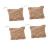 Healvian 4pcs Loofah Sponge Bathing Loofah Body Scrubber Double-sided Exfoliating Shower Puff for Women Natural Jute Material for Gentle Skin Cleansing and Foaming for Housewarming