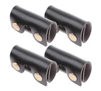 Healvian 4Pcs Manual Safety Head Protective Covers, Black Leather Travel Double Edge Case Sheaths, Shaving Accessories for Men’S Bathroom and On-The-Go Use