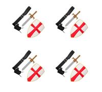 Healvian 4pcs Medieval Shield and Viking Wide Belt Set for Cosplay and Historical Reenactments, Plastic and Pu Material with Authentic Vintage Style, Enhancing Imagination and Creativity
