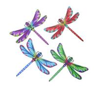 Healvian 4pcs Metal Dragonfly Wall Art Hanging for Patio and Pergolas, Iron