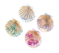 Healvian 4Pcs Mini Shell Hair Claw Clips Acetic Acid Small Jaw Clamps Cute Beach Inspired Styling Accessories for Women and Hair Decoration