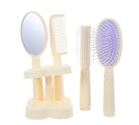 Healvian 4pcs Multifunctional Comb Set for Hair Styling Includes Mirror Set Straight and Curling Tools for Home and Travel Use