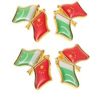Healvian 4pcs Pakistan China Friendship Flag Lapel Pin Metal Cloak Collar Badge Dress Clip Pin for Jackets Hats Bags Patriotic Brooch Symbolizing International Bond and