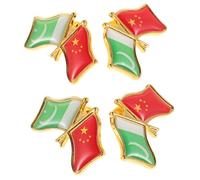 Healvian 4pcs Pakistan China Friendship Flag Lapel Pins Metal Badge Brooch for Clothes Jackets Backpacks Hats Patriotic National Country