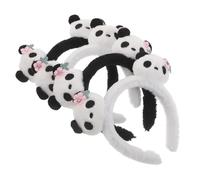 Healvian 4pcs Panda Animal Ear Headbands for - Cute 3d Cartoon Panda Ears Hairbands, Black and White Soft Hair Accessories for Skincare, Makeup, Party, and Cosplay