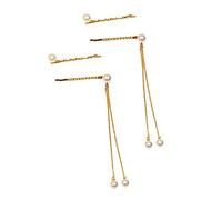 Healvian 4pcs Pearl Fringe Headpiece Stylish Hair Decoration Hair Clips for Woman Chic Styling Bangs Barrettes Alloy Hairpin Accessories for Girls Clips
