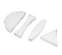 Healvian 4pcs Physics Teaching Optical Lens Set Acrylic Physical Convex Lens Half-circle for School Science Education and Optics Experiments