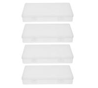 Healvian 4Pcs Plastic Currency Tray for Desk - Medium Size Cash Drawer Organizer with Lid, Coin and Bill Storage Box for Office and Retail Use