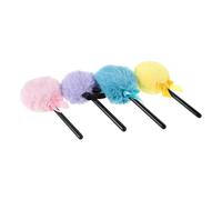 Healvian 4pcs Plush Makeup Powder Puff Lollipop Shape Soft Cosmetic Applicator for Loose Powder Blush Highlighter Wet Dry Use Skin Friendly