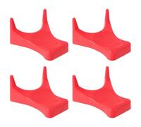 Healvian 4pcs Portable Football Kicking Tee Stand Red Pp Ball Holder Base for Rugby Ball and Volleyball Training in Gym and Sports Classroom