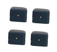 Healvian 4pcs PU Leather Jewelry Storage Case for Rings Durable Elegant Ring Packing Box for Wedding Home Travel and Display Protective Simple Style Organizer Gift Box
