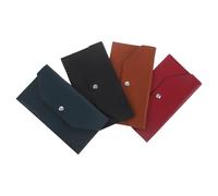 Healvian 4pcs Pu Leather Long Money Envelope Wallet Set Portable Cash Holder and Card Holder for Budgeting, Graduation, and Everyday Use Wine Red, Black, Brown, Lake Blue
