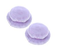 Healvian 4pcs Purple Double-sided Velvet Powder Puff for Loose Powder Makeup Cotton Pads for Smooth Even Application of Foundation and Concealer Reusable Cosmetic Tool