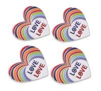 Healvian 4pcs Rainbow Heart Brooch Enamel Pins for Women Handcrafted Pride Pins with Ally Flag Design Friendship Badge for Clothing Bags Scarves