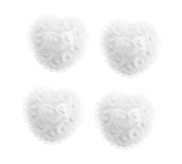Healvian 4pcs Romantic Heart Shaped Wedding Ring Pillow with Protective Cushion Elegant Ring Bearer Pillow for Secure Engagement and Ceremony Gift