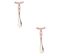 Healvian 4pcs Rose Golden Zinc Alloy Eye Cream Scoop Massage Stick Set Dual-ended Beauty Spatula for Cream Application Eye Care for Dark Circles Puffiness Reduction