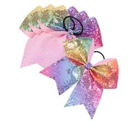 Healvian 4pcs Sequined Bow Hairband for Girls Cheerleader Bows Glitter Hair Hair Ribbon Cheer Holiday Ties