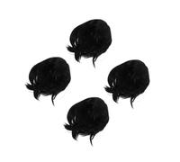 Healvian 4pcs Short Bob Wig Bangs for Women Costume Wig for Halloween Party Role Playing Straight for Daily Use