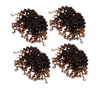 Healvian 4pcs Short Crochet Braids Hair Extensions 1b/27# Kinky-curly Fluffy Twist Braiding Hair for African American Women Natural Style Bomb Twist Braids