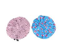 Healvian 4pcs Shower Caps for Women Girls Double Layer Hair Covers Cherry Bow Styles for Spa and Makeup and Reusable Bath Hat