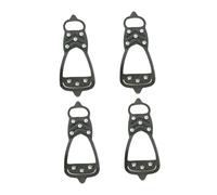 Healvian 4pcs Skid Ice Climbing Shoe Covers Durable Outdoor Crampons for All Lightweight Non Slip Overshoes for Hiking and Mountaineering Black