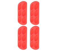 Healvian 4pcs Strawberry Silicone Mold Strawberry Candle Soap Mold Reusable Easy Demoulding Unique Design Red for DIY Birthday Party Christmas Valentine's Day Candle Making