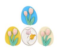 Healvian 4Pcs Stylish Alloy Tulip Flower Buttons for Sewing DIY Clothes Decoration Colorful Retro Design for Shirts Hats Sweaters Skirts Suits Versatile Garment Accessories