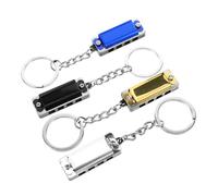 Healvian 4PCS Tone Mini Harmonica Keychain Pendant for Beginners and Portable Compact Musical with Durable Sound Cute Keyring Holder for Early Music Education