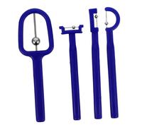 Healvian 4pcs Tongue Tip Exercise Tool Set for Speech Therapy Blue U-Shaped Oral Muscle Trainer Lightweight Safe Materials Portable for Pronunciation Improvement