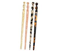 Healvian 4pcs Tortoise Shell Hair Sticks for Buns Long Hair Pins Chinese Women Styling Tools