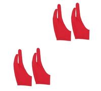 Healvian 4pcs Two Finger Painting Glove Artist's Drawing Glove Sketch Half Finger Men's Red