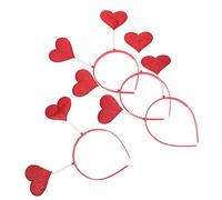 Healvian 4PCS Valentine's Day Headbands Red Heart Shaped Hair Hoops Durable Loving Heart Hairbands for Women Festival Party Accessories