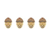 Healvian 4pcs Vintage Skull Head Brooch Pin Rhinestone Decorated Lapel Pin for Halloween Unique Fashion Accessory for Dresses Scarves and Bags Durable Detailed Design