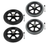 Healvian 4pcs Wheelchair Front Wheels Replacement with Smooth Steering and Wide Compatibility, 8 Inch Anti-Slip Solid Abs and PVC Caster Rollers for Indoor and Outdoor Mobility Aid Devices