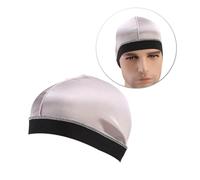 Healvian 4pcs Wide Elastic Chemotherapy Sleeping Cap Imitation Silk Hair Loss Bonnet Silver Color for Sleeping Protects Extra Room for Comfort