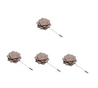 Healvian 4pcs Wooden Boutonniere Pin for Men Decorative Lapel Pin for Suits Unique Floral Design for Weddings Formal Events Sturdy Stylish Accessory