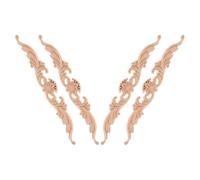 Healvian 4pcs Wooden Carved Onlay Applique Unique Carved Design and Enhanced Dimensionality, Vintage European Style Wood Appliques for Cupboard and Bed Decor Projects