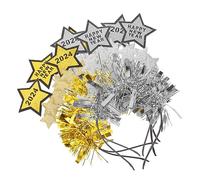 Healvian 4pcs Year Headbands Party Photo Props with Silver and Gold Happy Year and Stars Design Accessories for Celebration and Festive Fun