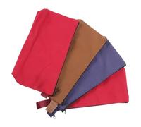 Healvian 4pcs Zippered Canvas Pencil Bags 25cm*13cm*5cm Large Capacity Portable Pouches for Cosmetics and Stationery 2 Dark Red 1 Brown 1 Royal Blue for Students and Makeup Users