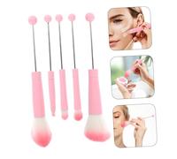 Healvian 5 Pcs Cosmetic Brush Pink Metal Handle Makeup Blending Tools for Concealing Contouring Eyebrow Shaping and Comfortable Makeup Brushes Kit for Beauty Enthusiasts